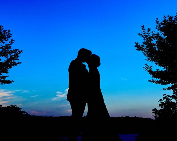 Bridal Couple Kissing