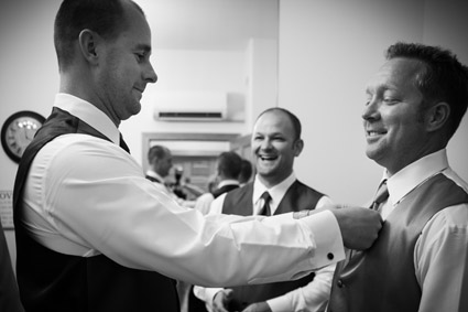 Groom getting ready