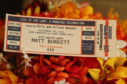 Handmade Table Tickets
