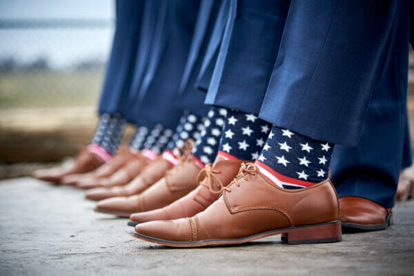 Red White and Blue Socks for Groomsmen