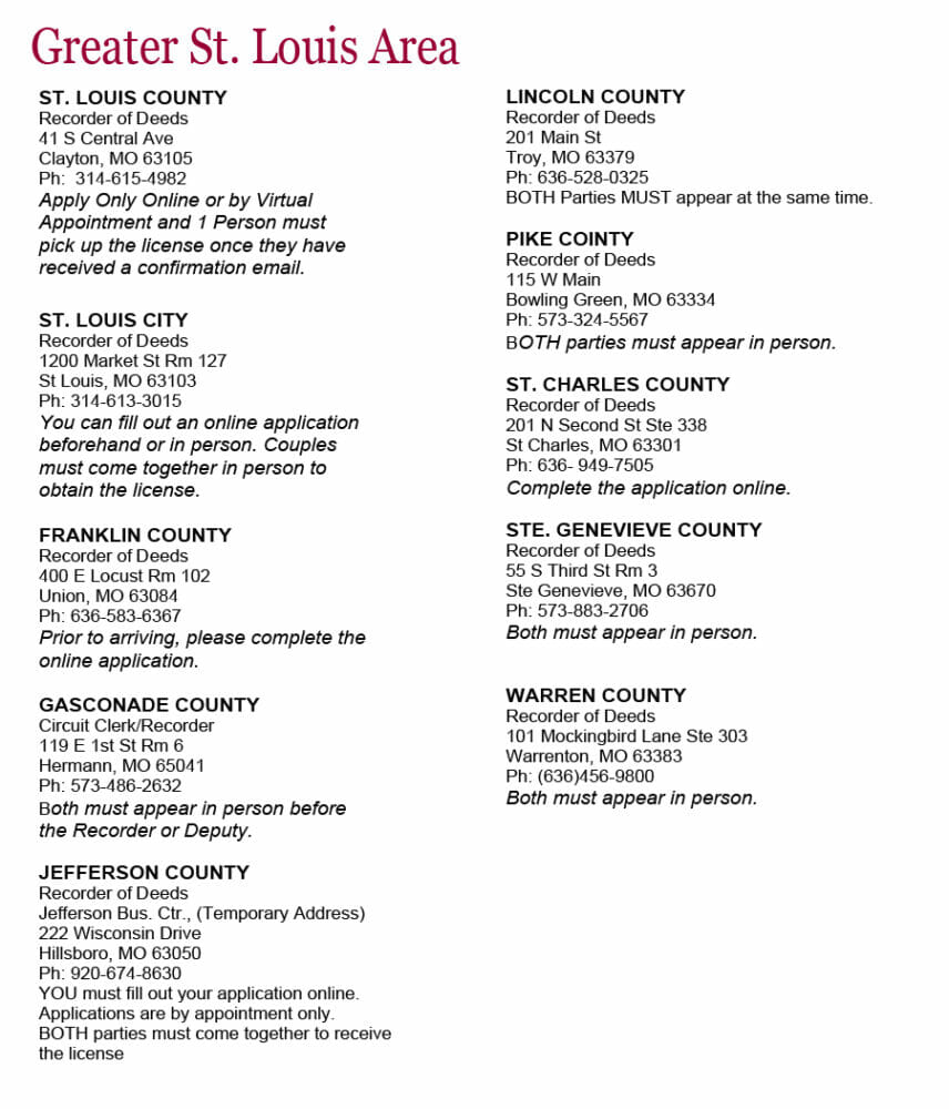 How to Get a Marriage License in the Greater St. Louis Area