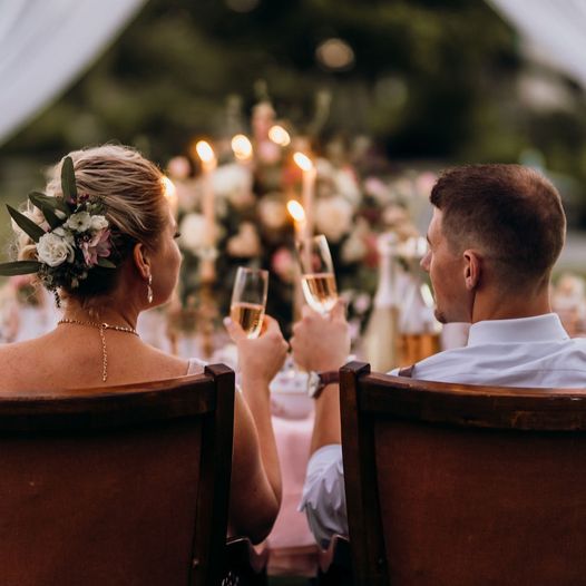 Bride and Groom at Wedding Table