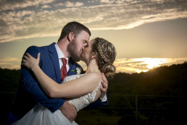 Wedding Couple at Sunset enbrancing