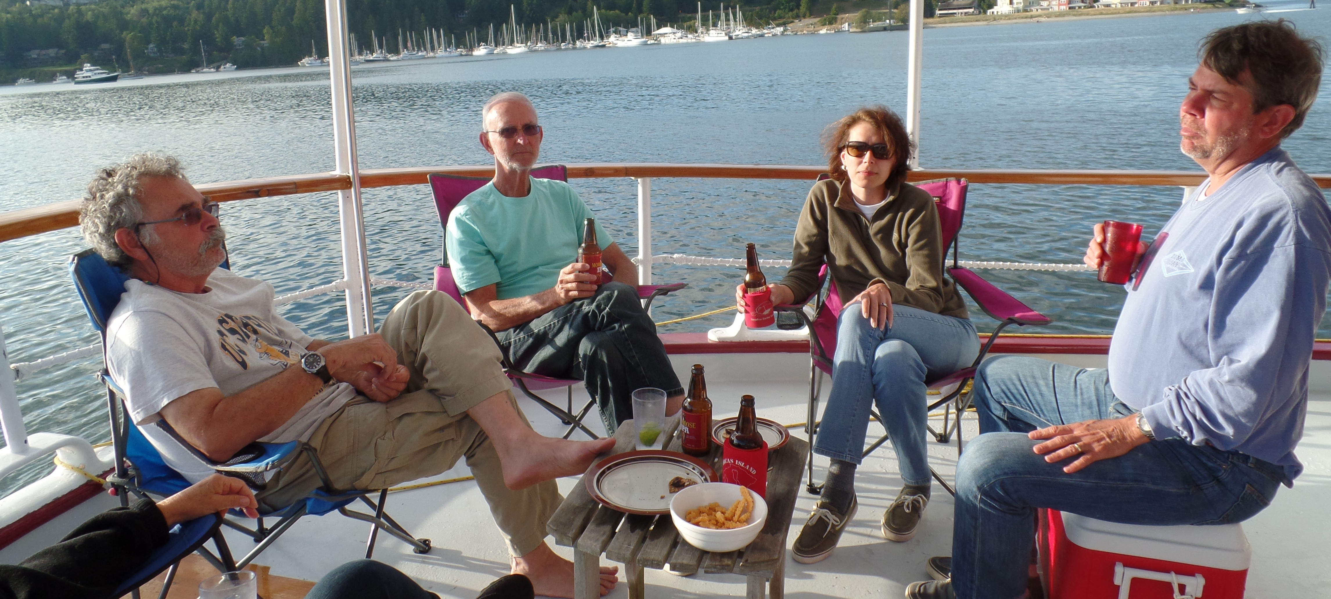 Hors d'ouvres on the fantail