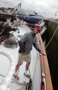 Manning the lines in the large locks