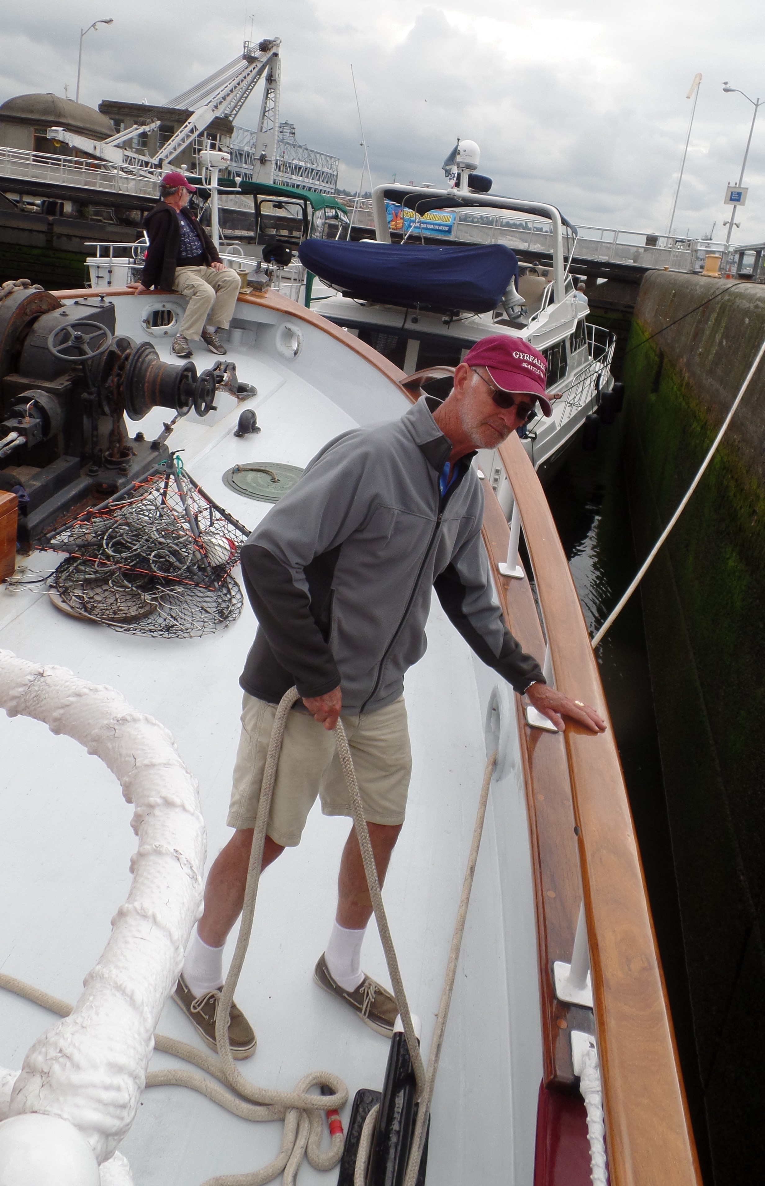 Manning the lines in the large locks